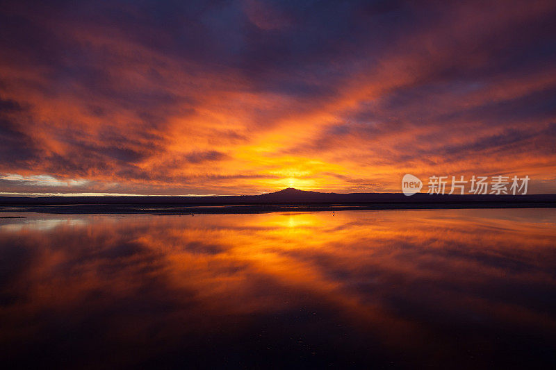 智利阿塔卡马Salar de Atacama日落